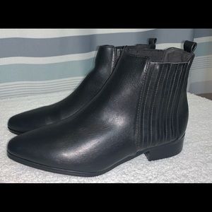 Beast Fashion Black Faux Leather Ankle Booties
